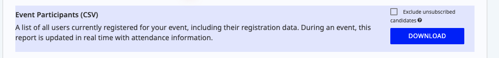 Event participants report download option